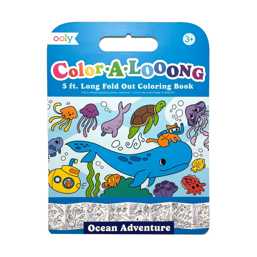 Color-A-Looong 5' Fold Out Kids Coloring Book - Ocean Adventure