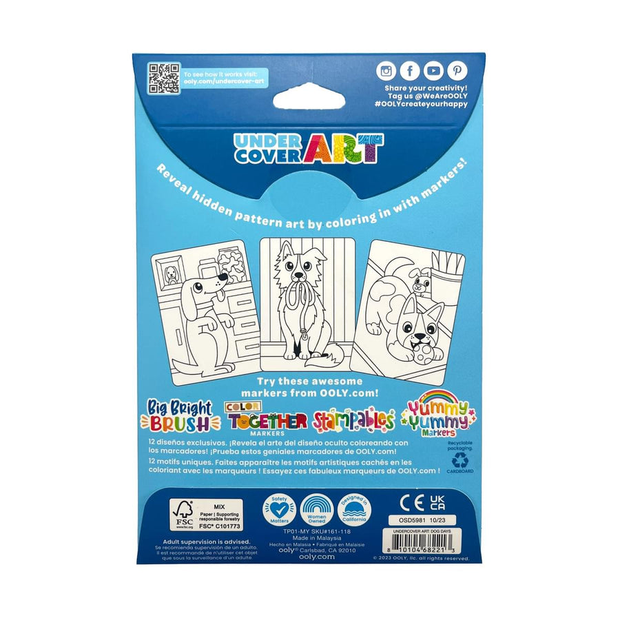 Undercover Art Hidden Pattern Coloring Activity Art Cards - Dog Days