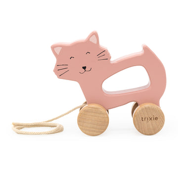 Wooden Pull-along Toy - Mrs. Cat