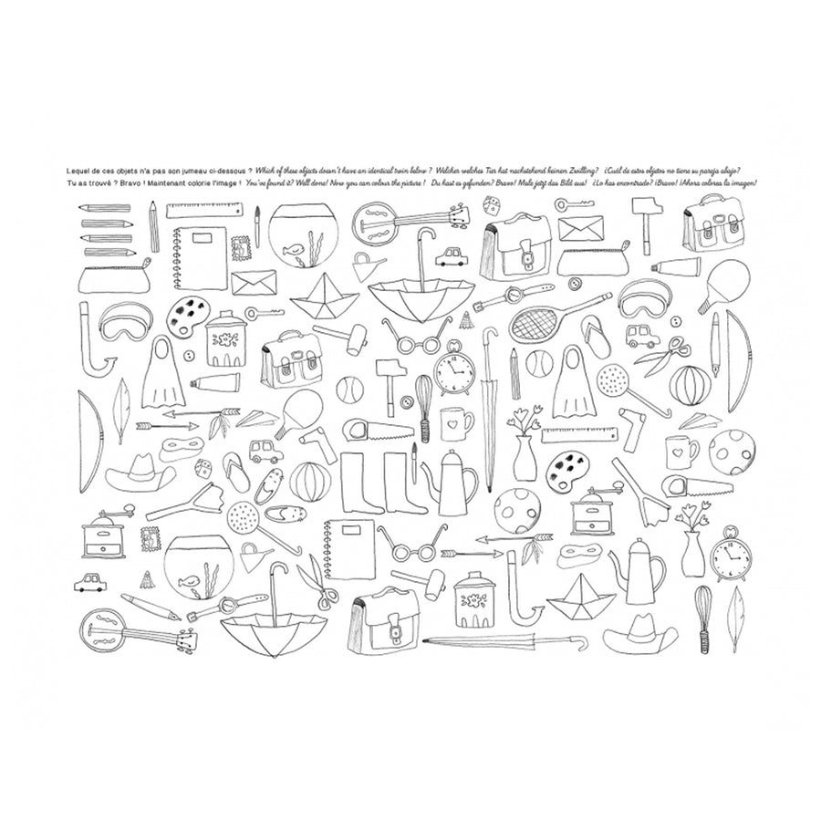 Aujourd'hui C'est Mercredi Colouring Mats - Set of 40